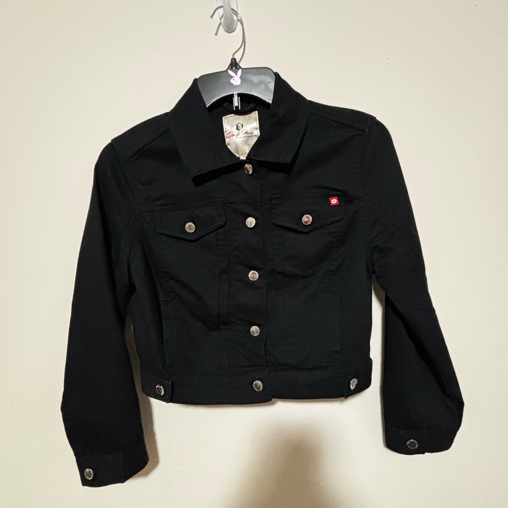 Marilyn Monroe Black Crop  Jean Jacket